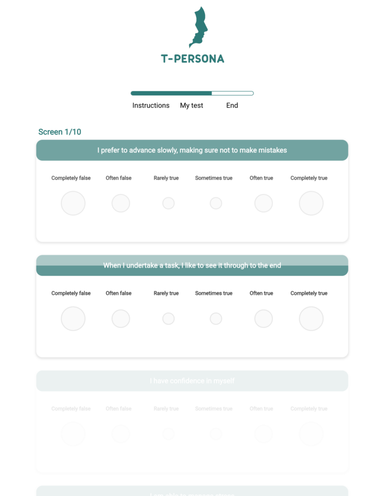 Orientation Hub / T-Persona - Big Five and Holland based personality test